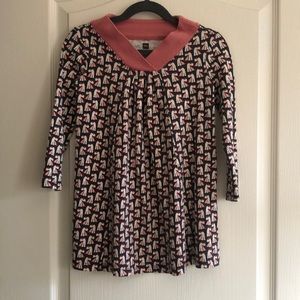 Tea Collection Girls 5 Navy and Mauve Dress